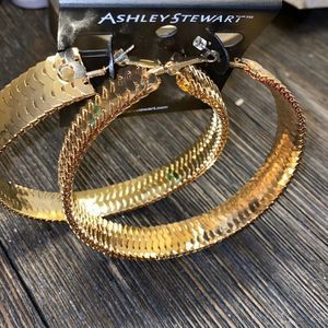 Chunky gold plated hoop earrings